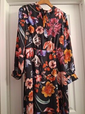 J. Crew Floral Tie Neck Midi Dress Size 6